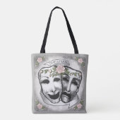 Schwarz-Weiße Schauspielermasken Tasche (Rückseite)