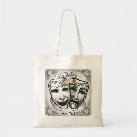 Schwarz-Weiße Schauspielermasken Tragetasche (Vorne)