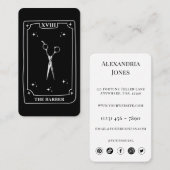 Schwarz-weiße Schere mit mystical Tarot Card Barbe Visitenkarte (Vorne/Hinten)