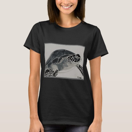 Schwarz-weiße Schildkröte. T-Shirt (Vorderseite)