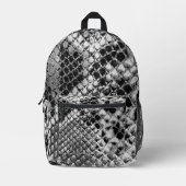 Schwarz-weiße Schlange Bedruckter Rucksack (Vorderseite)