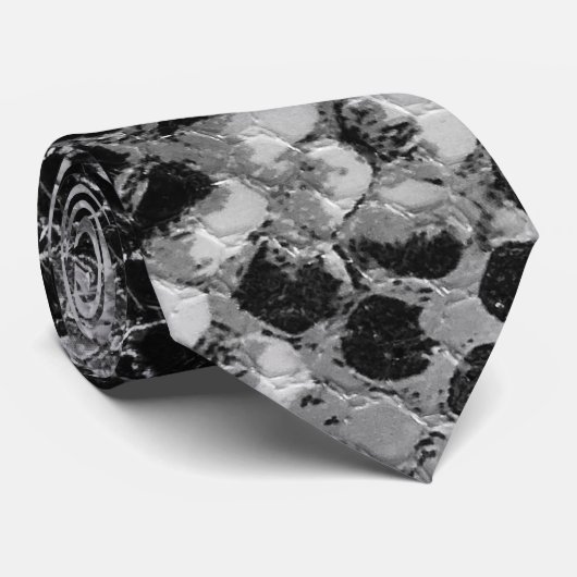 Schwarz-weiße Schlange Krawatte (Gerollt)