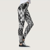 Schwarz-weiße Schlange Leggings (Rechts)