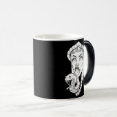 Schwarz-weiße Schlangenbläschen-Illustration Verwandlungstasse (VorderseiteRechts)