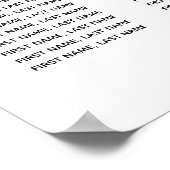 Schwarz-weiße schlichte minimalistische, elegante poster (Ecke)