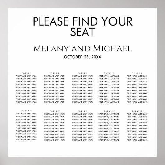 Schwarz-weiße schlichte minimalistische, elegante poster (Vorne)