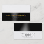 Schwarz-weiße Schlichte Unternehmenskarte Visitenkarte (Vorne/Hinten)
