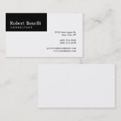 Schwarz-weiße Schlichte Unternehmenskarte Visitenkarte (Vorne/Hinten)