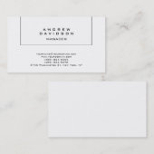 Schwarz-weiße Schlichte Visitenkarte (Vorne/Hinten)