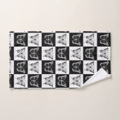 Schwarz-weiße Schmetterlingssicherung Badhandtuch Set (Handtuch)