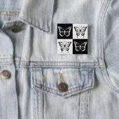 Schwarz-weiße Schmetterlingssicherung Button (Beispiel)