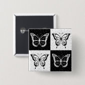 Schwarz-weiße Schmetterlingssicherung Button (Vorne & Hinten)