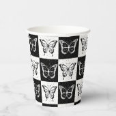 Schwarz-weiße Schmetterlingssicherung Pappbecher (Rechts)