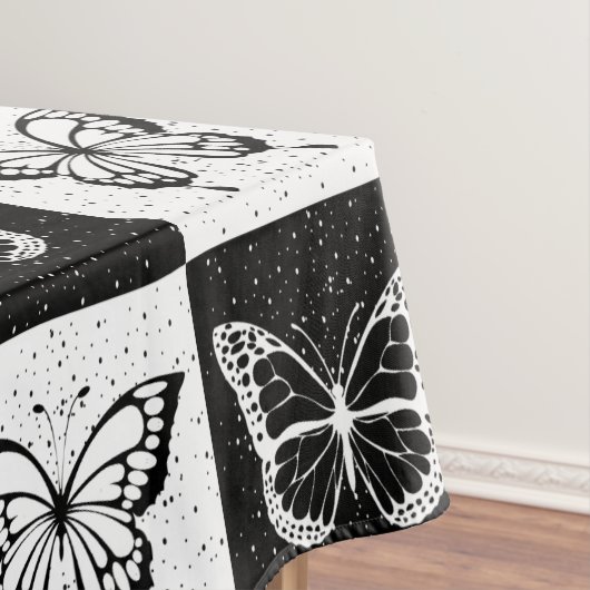 Schwarz-weiße Schmetterlingssicherung Tischdecke (Beispiel)