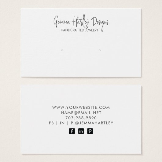 Schwarz-weiße Schmuckkarte für moderne Skripte (Vorne & Hinten)