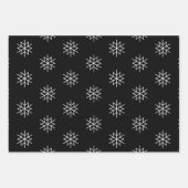 Schwarz-weiße Schneeflocken, dunkelgrün Geschenkpapier Set (Vorderseite 3)