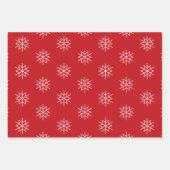 Schwarz-weiße Schneeflocken, dunkelgrün Geschenkpapier Set (Vorderseite)