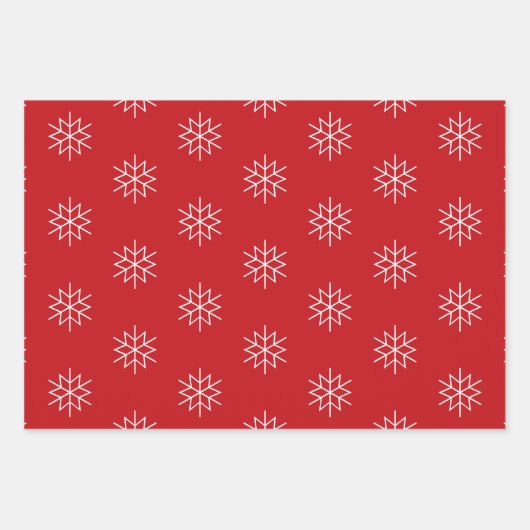 Schwarz-weiße Schneeflocken, dunkelgrün Geschenkpapier Set (Vorderseite)