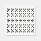 Schwarz-weiße Schneeflocken-Party Serviette (Vorderseite)