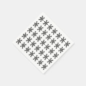 Schwarz-weiße Schneeflocken-Party Serviette (Ecke)
