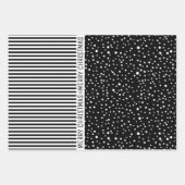 Schwarz-weiße Schneeflocken Weihnachtsbäume und St Geschenkpapier Set (Vorderseite 2)