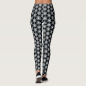 Schwarz-weiße Schneeflocken Yoga Weihnachtsfeierta Leggings (Rückseite)