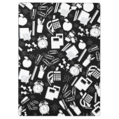 Schwarz-weiße Schulbedarf MusterlehrerStudent Klemmbrett (Rückseite)