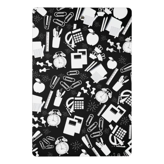 Schwarz-weiße Schulbedarf MusterlehrerStudent Mini Klemmbrett (Rückseite)