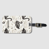 Schwarz-weiße Schwäne Gepäckanhänger (Vorderseite (Horizontal))