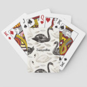 Schwarz-weiße Schwäne Spielkarten (Rückseite)