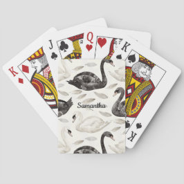 Schwarz-weiße Schwäne Spielkarten