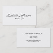 Schwarz-weiße Script Manager-Visitenkarte Visitenkarte (Vorne/Hinten)