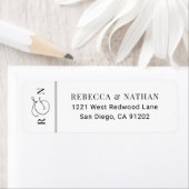 Schwarz-weiße Script Monogram Wedding Rücksendeadr (Insitu)