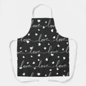 SCHWARZ-WEISSE SCRIPTED VALENTINE LIEBE UND HERZEN SCHÜRZE (Vorderseite)