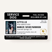Schwarz-weiße Service-Dog-Logo und Foto-ID Ausweis (Vorderseite)