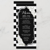 Schwarz-weiße Silber-Menükarte Programm (Vorne/Hinten)