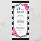 Schwarz-weiße Silber-Rosa-Menükarte Programm (Vorderseite)