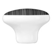 Schwarz-weiße, silbergraue Stripschublade Keramikknauf (Seitenansicht)