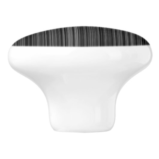 Schwarz-weiße, silbergraue Stripschublade Keramikknauf (Seitenansicht)