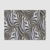Schwarz - Weiße Silhouette Zebra Wiederholdesign Seidenpapier (Vorderseite)
