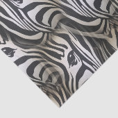 Schwarz - Weiße Silhouette Zebra Wiederholdesign Seidenpapier (Ausschnitt)
