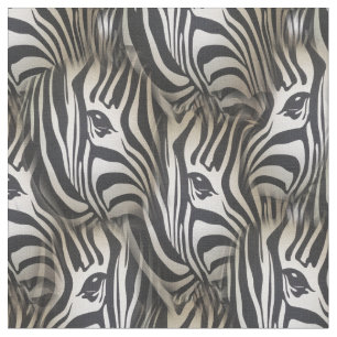 Schwarz - Weiße Silhouette Zebra wiederholen Stoff