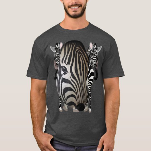 Schwarz - Weiße Silhouette Zebras T-Shirt (Vorderseite)