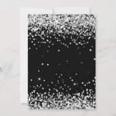 Schwarz-weiße Silver 14. Geburtstagsparty Einladung (Rückseite)