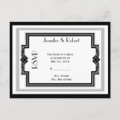 Schwarz-weiße Silver Art Deco Frame UAWG Postkarte (Vorderseite)