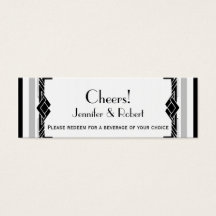 Schwarz-weiße Silver Art Déco Hochzeitsgetränke