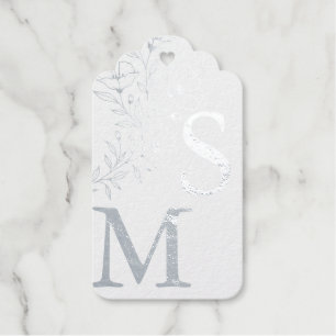 Schwarz-weiße Silver Gastgeschenk Hochzeit Geschenkanhänger