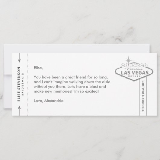 Schwarz-weiße Silver Vegas Bridesmaid-Vorschlagska (Rückseite)