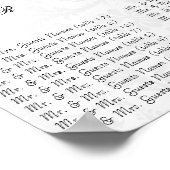 Schwarz-weiße Sitzkarte für Grüne Hochzeiten Foto Poster (Ecke)