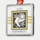 Schwarz-weiße Skaten-/Ice-Skaten- Ornament Aus Metall (Links)